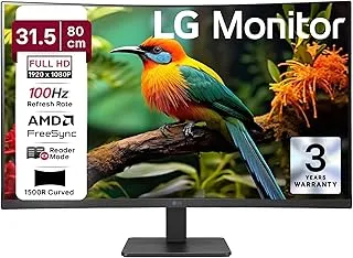 LG 32MR50C 80 cm (31.5 Inch) Full HD Curved (1920x1080) VA PC Monitor w/ 100Hz, 5ms (GtG), AMD FreeSync, D-Sub, 2xHDMI, Tilt Adjustable Anti-Glare, 3-Side Virtually Borderless Design, NTSC 72% (Black)