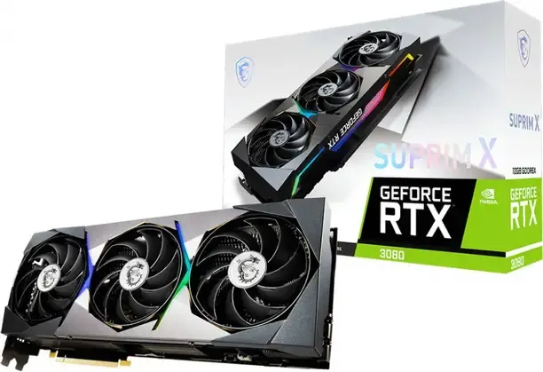 MSI GeForce RTX 3080 SUPRIM X 12G LHR GDDR6X 12 GB NVIDIA Chipset 384 bit 1905 MHz Graphics Card