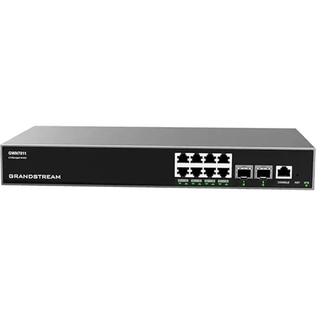 Grandstream GWN7811 8-Port Gigabit Layer 3 Managed Network Switch with 2x 10G SFP+ Uplink Ports