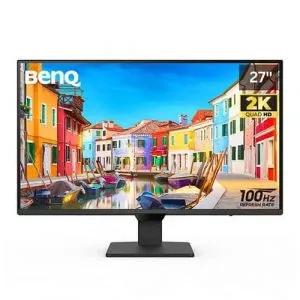 BenQ GW2790Q 27 Inch 2K QHD IPS Monitor with 100Hz, 99% sRGB, 1500:1 CR, Eye-Careu, Dual HDMI, Display Port, Bezel-Less, Eyesafe, VESA Mediasync, Low Blue Light+, Speakers, VESA Wall Mountable Black