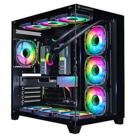 Consistent Defender Gaming Cabinet 2013 | Support: Micro ATX/Mini-ITX | Front Port : USB2.0 * 2+USB3.0 * 1+HD Audio| Both Side Tempered Glass