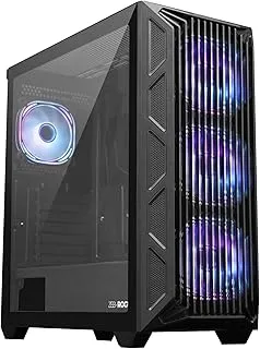 Zebronics Gaming PC Cabinet, E-ATX/ATX Support, USB 3.0, RGB Fans, High Airflow Design, Tempered Glass Panel, Top & Front 360mm AIO Support, Bottom PSU Design, Magnetic Dust Filters (Rogue, Black)