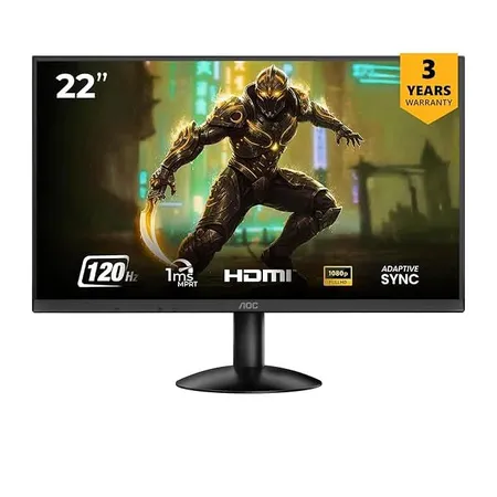 AOC 21.5 IPS Borderless, FHD 1920 x 1080, 100 Hz, 250 cd/m², 4MS, VGA x1, HDMI x1.NTSC 77% / sRGB 102% , Black , Flicker Free , Low Blue Mode, Multitasking Screen Display, Bottom Connectivity of INPUT.