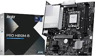MSI PRO H810M-B WIFI6E Motherboard, mATX - Supports Intel Core Ultra Processors (Series 2), LGA 1851 - DDR5 Memory Boost (6400 MT/s MAX), PCIe 5.0 x16, M.2 Gen4, Wi-Fi 6E, 2.5G LAN