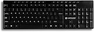 Lapcare Alfa Keyboard 1 with Adjustable Kickstand, 104 Keyboard Standard Key with Additional 15 Hot Keys, USB 2.0 (Black)