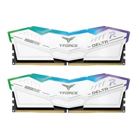 TEAMGROUP T-Force Delta RGB 32GB ( 16GBx2 ) 6000MHz DDR5 RAM ( White ) ( CL38 )