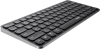 RAPOO E9050L Bluetooth Wireless Multi-Device Keyboard(4 Devices), Rechargeable, Led Indicators, Ultra-Thin, Ergonomic, Compatible with Windows, iOS, Android, Tab, Smartphones -Grey 3-Year Warranty