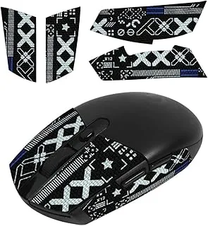 Verilux® Mouse Grip Tape for Logitech G102/G304 Gaming Mouse Skin, Pre-Cut, Self-Adhesive, Sweat-Proof, Multi-Colored Pattern, Polyester, Non-Slip, Great Adhesion
