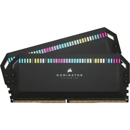 Corsair DOMINATOR PLATINUM RGB 64GB (32GB x 2) DDR5 DRAM 6000Mhz CL30 AMD EXPO & Intel XMP Memory (RAM) Black