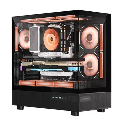 Ant Esports Crystal X6 Mid Tower Gaming Cabinet with Type-C - Black