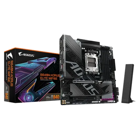 Gigabyte B840M Aorus Elite WiFi6E AM5 M-ATX AMD Motherboard