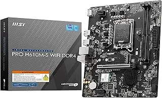 MSI PRO H610M-S WiFi DDR4 Motherboard, Micro-ATX - Supports Intel Core 14th, 13th and 12th Gen Processors, LGA 1700 - DDR4 Memory Boost 3200MHz/MAX, PCIe 4.0 x16 Slot, M.2 Gen3 Slot, Wi-Fi 6E, BT 5.3