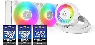 ARCTIC Liquid Freezer III 280 A-RGB - CPU AIO Water Cooler, Water Cooling PC, Intel & AMD, Efficient PWM-Controlled Pump, Fan: 200–1900 RPM, LGA1851 and LGA1700 Contact Frame - White