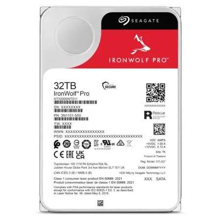 Seagate IronWolf Pro 32TB NAS Internal HDD with 7200RPM SATA 6Gb/s