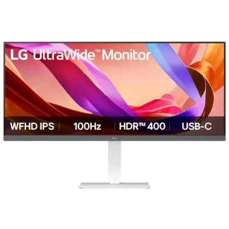 LG 34U530A-W 34-inch UltraWide WFHD (2560 x 1080) IPS Wide Computer Monitor, 100Hz, VESA DisplayHDR 400, HDMI, DisplayPort, USB Type-C, Tilt/Height/Swivel Stand, White