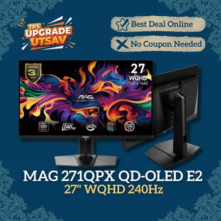 MSI MAG 271QPX QD-OLED E2 27" WQHD 240Hz 0.3ms Gaming Monitor
