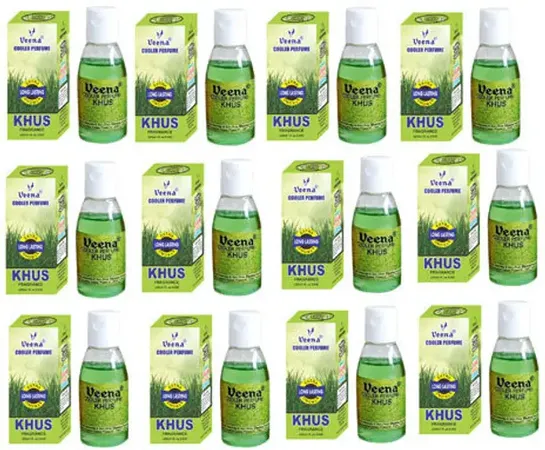 Veena Khus Diffuser Cooler Perfume | No Alcohol | Cooler Attar Pack of 12