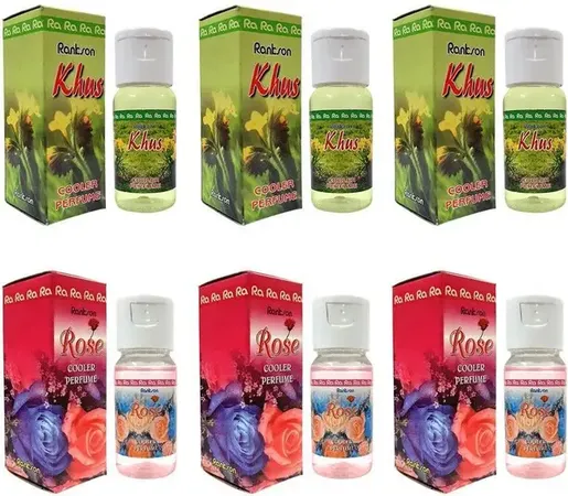 Rankson Fresh, Vetiver, Rose Diffuser Premium Cooler Perfume Trio | Kewra, Khus, Rose Fresh Fragrantic Air