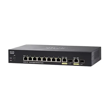Cisco SG25010PK9NA 10-Port Gigabit Smart Switch with PoE+ 2 Combo SFP Ports