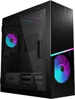 MSI MPG SEKIRA 500X Premium Mid-Tower PC Gaming Case – Tempered Glass Side Panel – RGB 120mm Fan – Liquid Cooling Support up to 360mm Radiator x 1 – Cable Management System