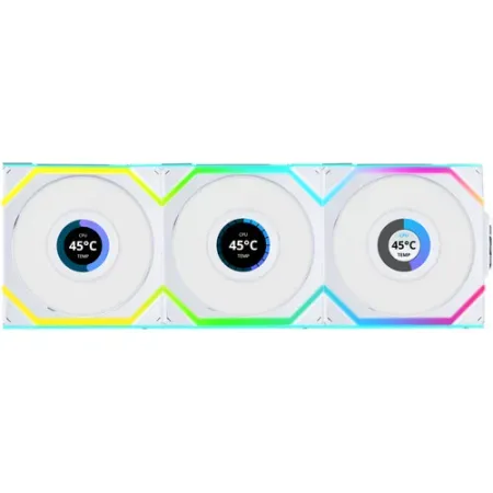 Lian Li 120mm UNI FAN SL Wireless LCD ARGB Reverse Blade Case Fan (White, 3-Pack)