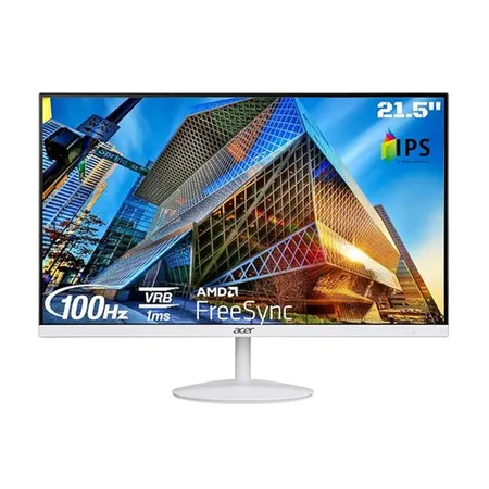 Acer SA222Q 21.5" 100Hz 1ms Full HD IPS Ultra Slim LED Monitor Tilt Adjustable - White