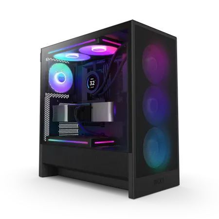NZXT CHASSIS H5 FLOW (2024) COMPACT MID-TOWER ATX CASE - ALL BLACK - CC-H52FB-01