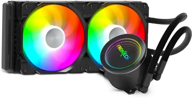 Frontech AIO CPU Cooler | PWM 4-Pin + ARGB 3-Pin | Intel LGA 1700/1200 & AMD AM4/AM5 | Fan with Heat Sinks Processor Cooler