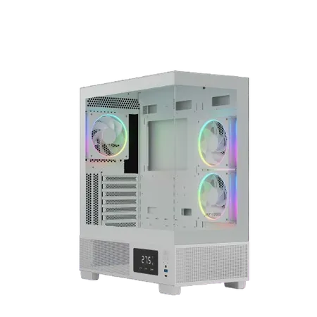Ant Esports Crystal X3 LCD ARGB Mid Tower Gaming Cabinet - White