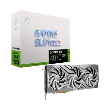 MSI GeForce RTX 4070 Super 12GB GDDR6X Gaming X Slim Graphics Card - White