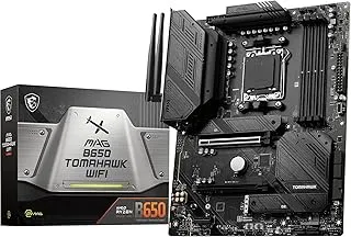 MSI MAG B650 Tomahawk WiFi Motherboard, ATX - Supports AMD Ryzen 7000 Series Processors, AM5-14 Duet Rail 80A VRM, DDR5 Memory Boost 6400+MHz/OC, 2 x PCIe 4.0 x16, 3 x M.2 Gen4, Wi-Fi 6E