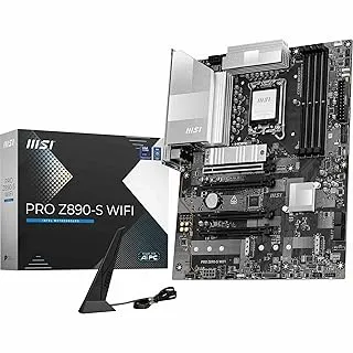 MSI PRO Z890-S WiFi Gaming Motherboard - ATX - Supports Intel Ultra Core Processors (Series 2), LGA 1851 - DDR5 Memory, 1 x PCIe 5.0 x16, 1 x M.2 Gen5, 2.5G LAN, Wi-Fi 7, Frozr AI Cooling