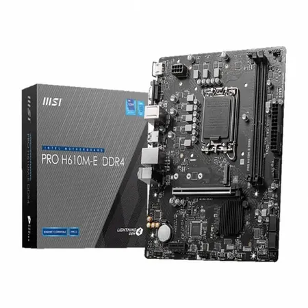 MSI PRO H610M-E DDR4 Intel H610 LGA 1700 Micro-ATX Motherboard with PCIe 4.0 and M.2 Slot