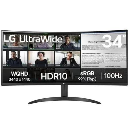 LG 34WR50QK-B 34" UltraWide Curved 100Hz WQHD Monitor