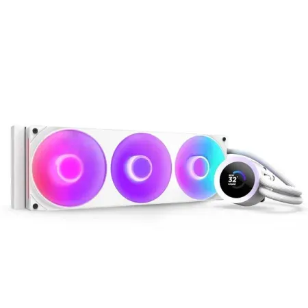 NZXT Kraken Plus 360 RGB 360mm AIO Liquid Cooler With 1.54″ LCD (White)