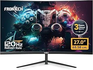 FRONTECH 27-Inch (68.58 cm) Curved Gaming LED Monitor | Full HD 1080p | 120Hz Refresh Rate | RGB Lights | HDMI & VGA Dual Input | Wall Mountable | 3 Years Warranty (MON-0053A)