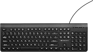 ZEBRONICS K51 Wired Keyboard with 105 Keys, 1.3m Cable, ₹ Key, USB Interface, 12 Integrated Multimedia Keys, Slim Design, Plug and Play (Black)