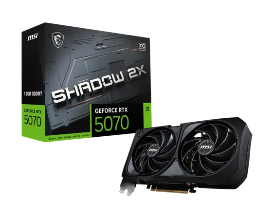 MSI RTX 5070 SHADOW 2X 12GB GDDR7 GRAPHICS CARD (G5070-12SC)