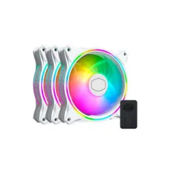 Cooler Master MF120 Halo 2 120mm PWM Duo-Ring ARGB Computer Case Fan - White