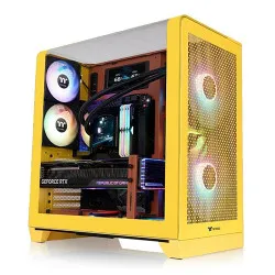 Thermaltake View 390 Air Snow ATX Mid Tower PC Case with Curved Tempered Glass & Mesh Front Panel