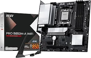 MSI PRO B850M-A WiFi Motherboard, mATX - Supports AMD Ryzen 9000/8000 / 7000 Processors, AM5 - DDR5 Memory Boost (8200+ MT/s OC), PCIe 5.0 x16 & 4.0 x4, M.2 Gen5, Wi-Fi 7, 5G LAN
