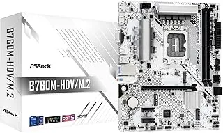 ASRock Motherboard B760M-HDV/M.2 Intel 12th,13th and 14th Generation CPU (LGA1700) Compatible B760 Chipset DDR5 Micro ATX Motherboard