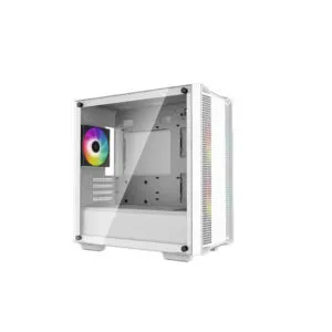 Deepcool CC360 ARGB Tempered Glass Side Panel M-ATX Tower Cabinet - White