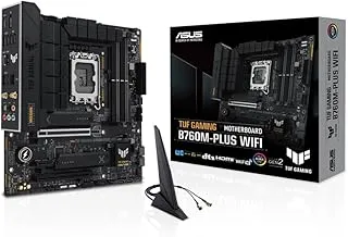 ASUS TUF Gaming B760M-PLUS WiFi (LGA 1700) mATX Motherboard DDR5, PCIe 5.0 Slot, 4.0 M.2 Slots, 12+1 DrMOS,Wi-Fi 6, Realtek 2.5Gb Ethernet, DisplayPort, HDMI, Front USB 3.2 Gen 2 Type-C, Aura Sync
