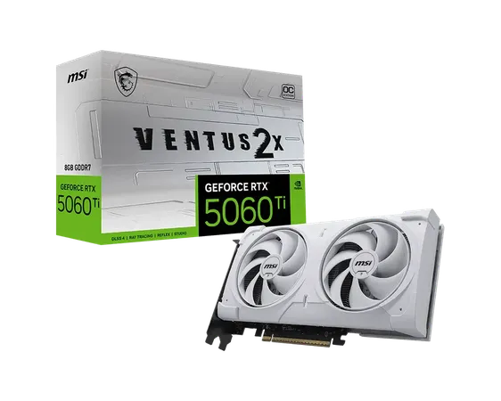 MSI GeForce RTX 5060 Ti 8G VENTUS 2X OC WHITE PLUS GRAPHIC CARD
