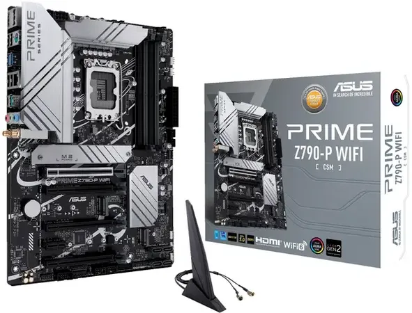 ASUS PRIME Z790 P WIFI CSM Intel LGA 1700 ATX Motherboard for 13th & 12th Gen Processors with PCIe 5.0, 3 M.2 slots, 14+1 Power Stages, DDR5, 2.5 GB Ethernet, WiFi 6, USB 3.2 Gen2 Type-C & Thunderbolt