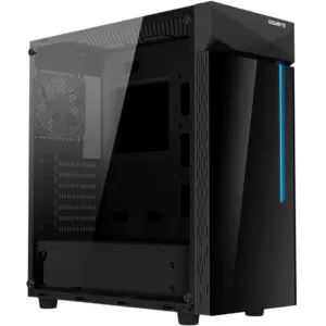 Gigabyte C200 Tempered Glass ATX Mid Tower Gaming Cabinet Black with Tinted Tempered Glass & Detachable Dust Filter