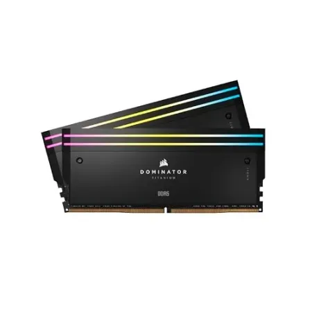 Corsair Dominator Titanium RGB 96GB (2x48GB) DDR5 DRAM 6600MHz CL32 Memory Kit Black (CMP96GX5M2B6600C32)