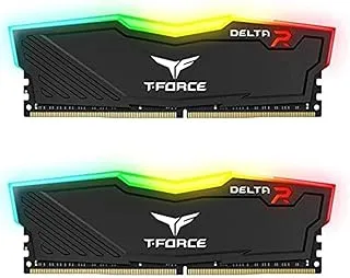 TeamGroup T-Force Delta RGB 2x8GB 3200MHz (3200MT/s) CL16 Black, 16GB DDR4 RAM Kit, Desktop Gaming Memory, Metal Heatsink, ARGB Sync, XMP 2.0, for Intel/AMD CPU, High Performance Low Latency Module