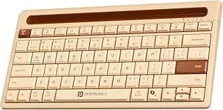 Portronics Bubble Dock 2.0 Wireless Keyboard with Bluetooth + 2.4 GHz USB Receiver, Height Adjustment, Multimedia Hotkeys, Dedicated Co-Pilot Key, for Laptop, PC, Smartphone, Tablet (Beige)